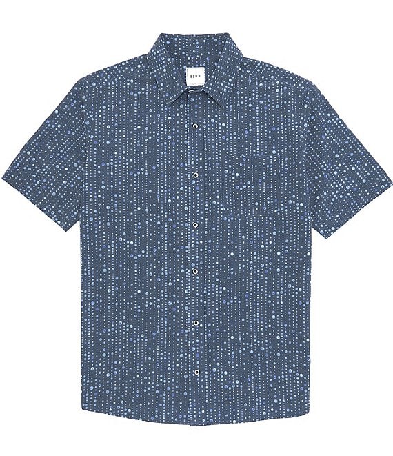 Rowm Short Sleeve Performance Bubble Print Point Collar Shirt | Dillard's