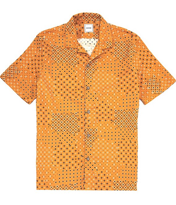 Rowm Short Sleeve Tile Bandana Print Camp Collar Shirt | Dillard's
