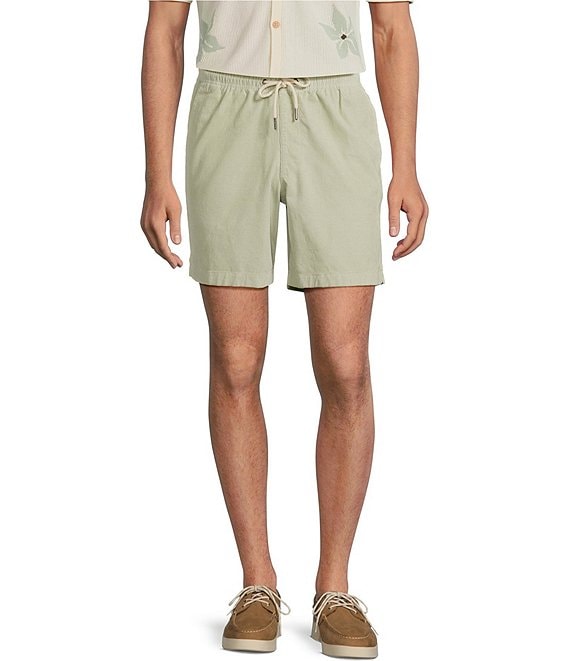 Rowm's Outsider's Oasis Solid Drawstring Corduroy Dyed Solid 7#double; Inseam Shorts
