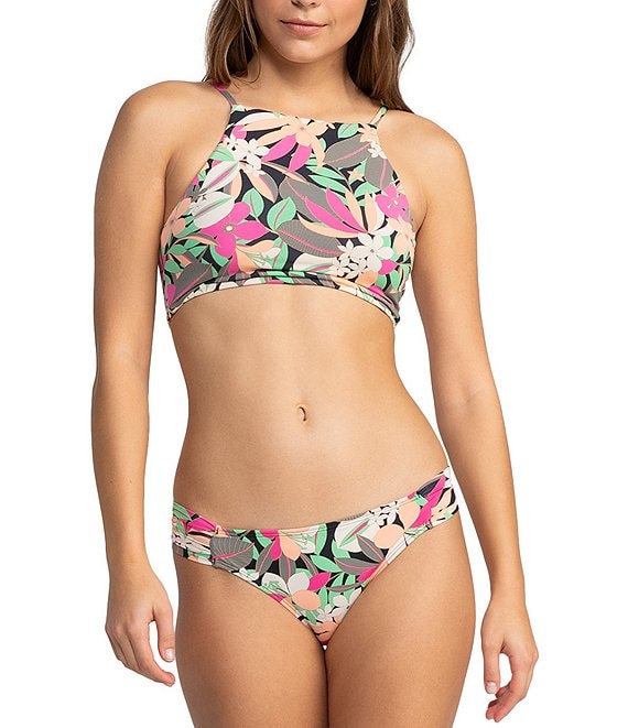 Roxy Beach Classics Floral Print High Neck Swim Top