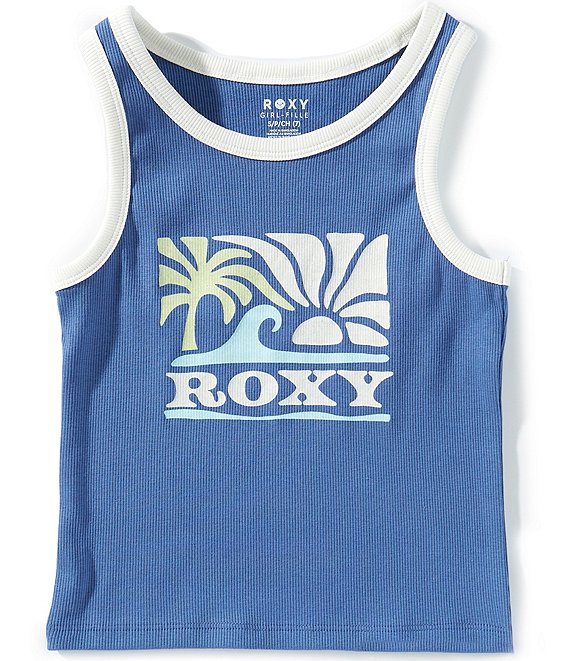 送料無料 通販 Big Roxy Girls Top Tank Graphic Sleeveless Day Wavy 7-16 Clothing