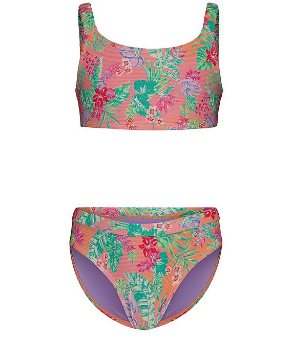Roxy Big Girls Coastal Breeze Bikini Top & Matching Bikini Bottom 2-Piece Swimsuit