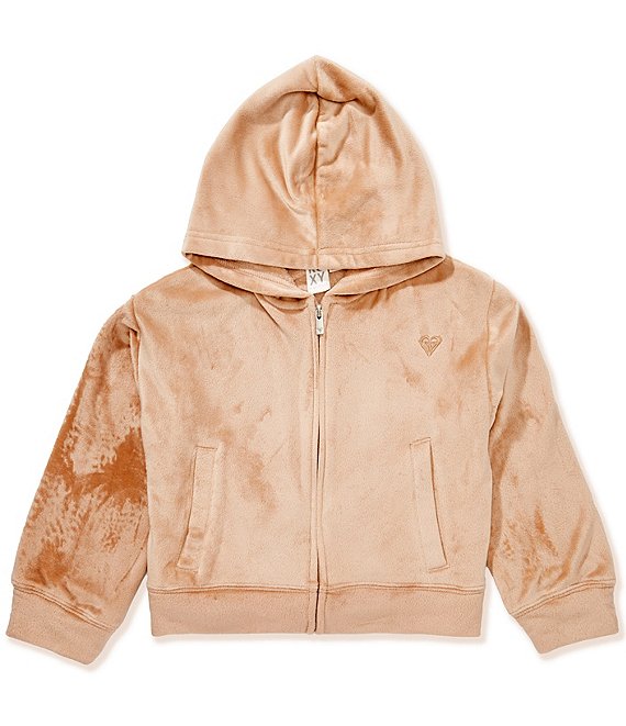 Roxy Big Girls Holiday Daydream Velour Zip Front Hoodie Set Top