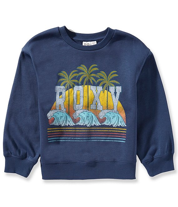Roxy Big Girls Long Sleeve Palms Oversized Crew Sweatshirt