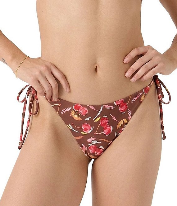 riri♡ Roxy Cherry On Top Reversible Tie Side Hipster Swim Bottom | Dillard's