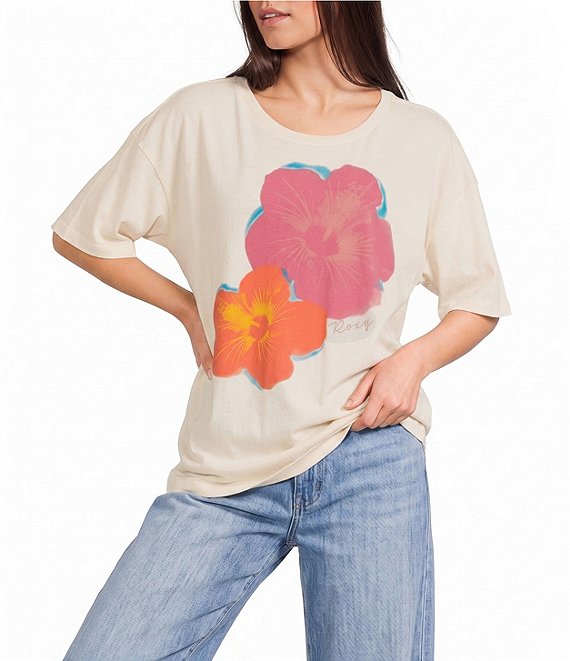 トップス Fuuuuuull Roxy Flower Glow Short Sleeve T-Shirt | Dillard's