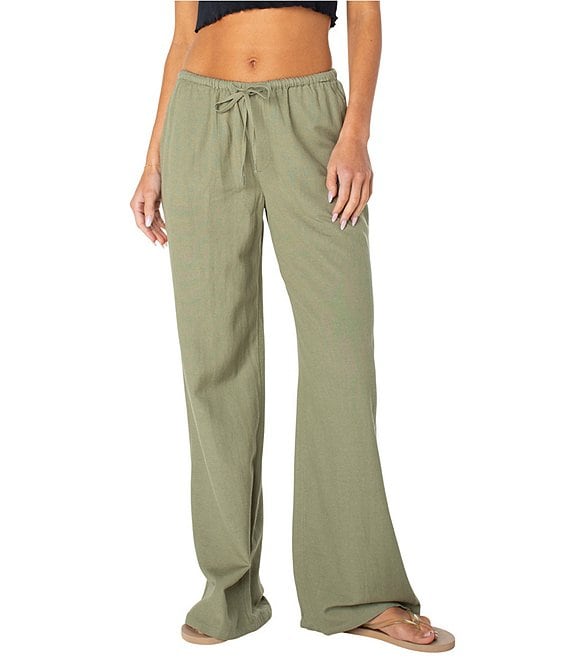 Roxy Lyla Low Rise Drawstring Pull-On Wide Leg Pants | Dillard's