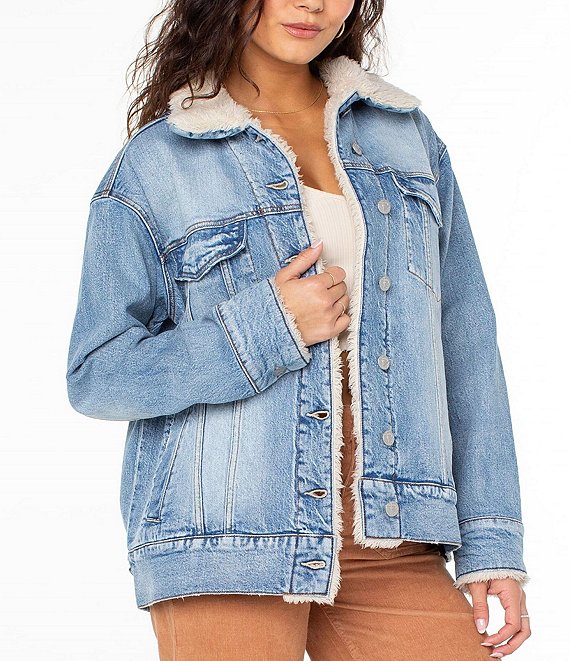 Roxy So Amped Sherpa Lined Denim Jacket Dillard s