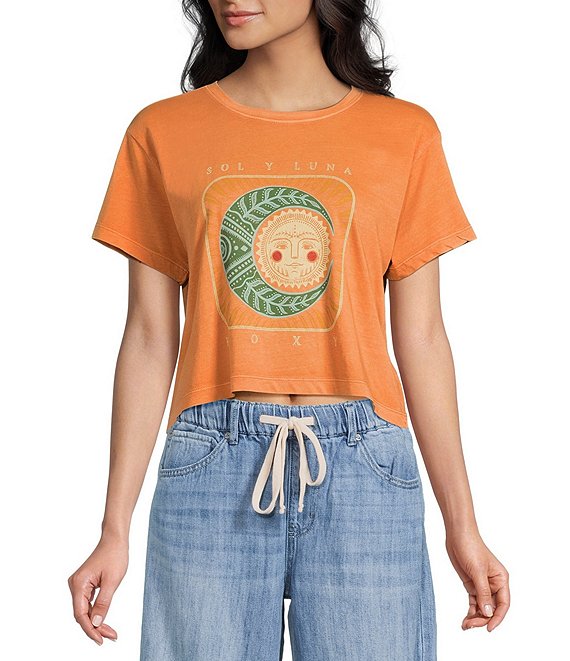 Roxy Sol Y Luna Short Sleeve T-Shirt, Golden Ochre - Image 1