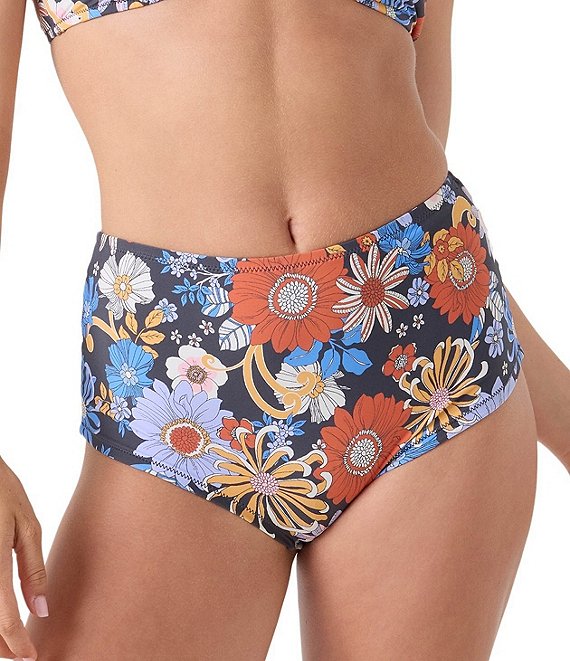 Roxy Soul Flower Moderate Coverage High Waist Swim Bottom