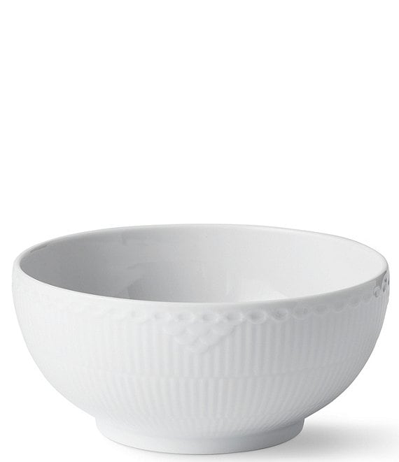 Royal Copenhagen White Fluted Half Lace Bowl-7.1#double;