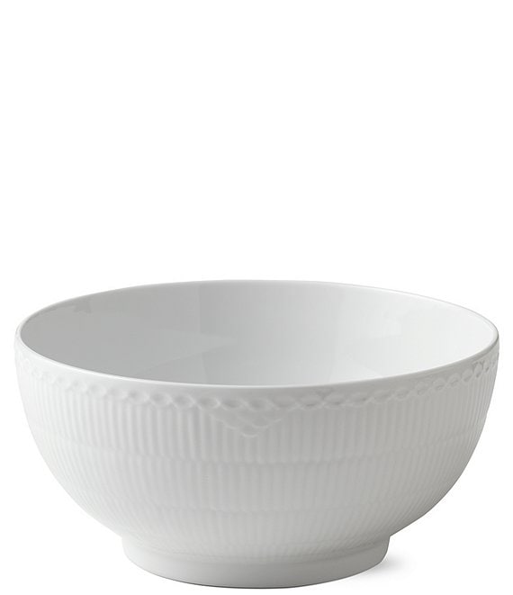 Royal Copenhagen White Fluted Half Lace Bowl-9.45#double;