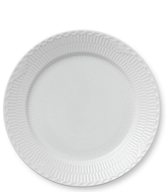 Royal Copenhagen White Fluted Half Lace Plate-10.63#double;