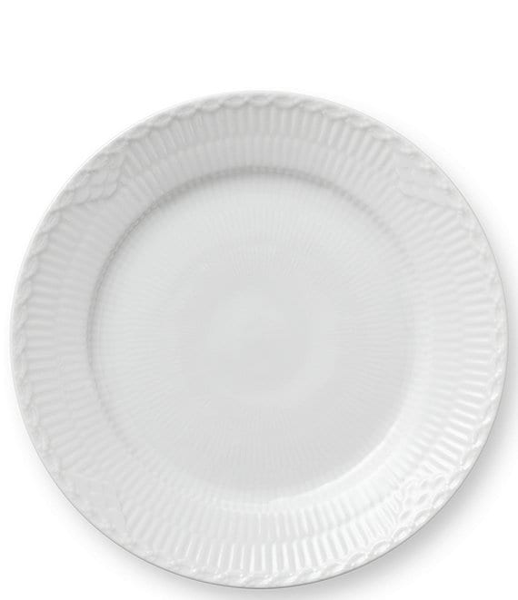 Royal Copenhagen White Fluted Half Lace Plate-7.48#double;