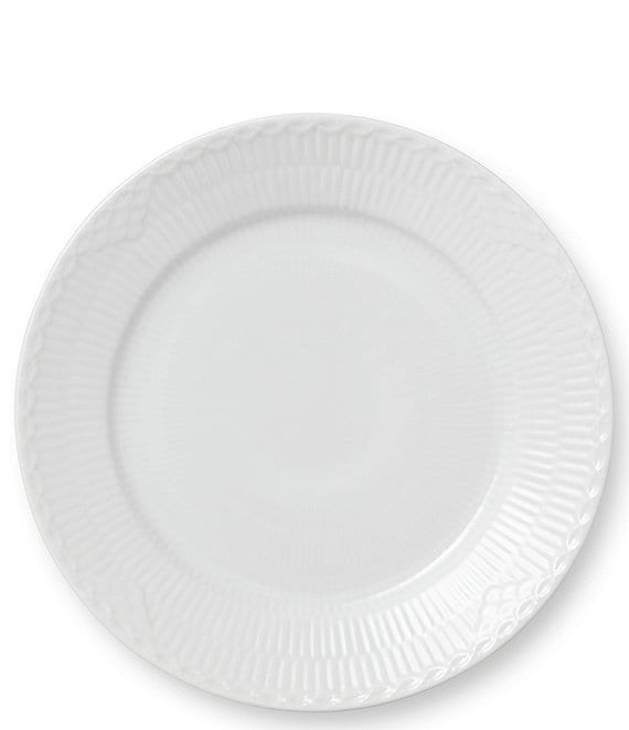Royal Copenhagen White Fluted Half Lace Plate-8.66#double;