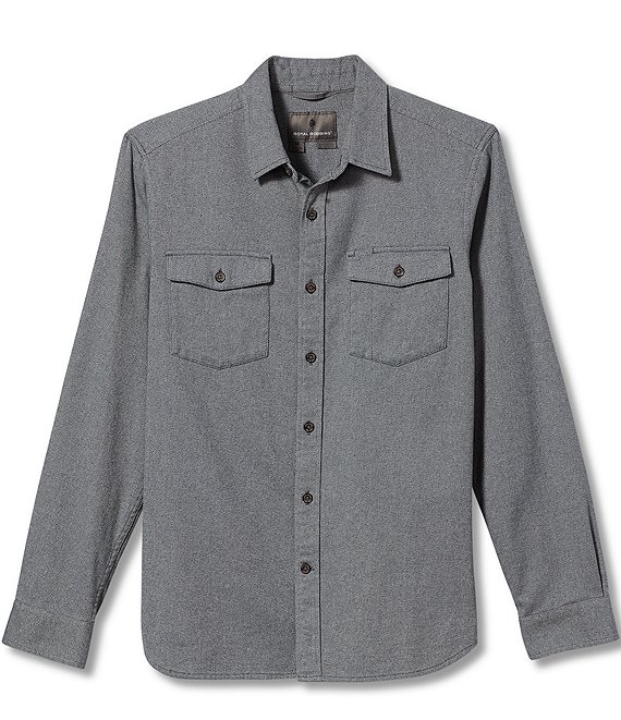 Color:Light Pewter - Image 1 - Bristol Twill Organic Cotton Long-Sleeve Woven Shirt