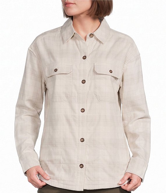 Royal Robbins Vista Flannel Plaid Point Collar Button Front Shacket