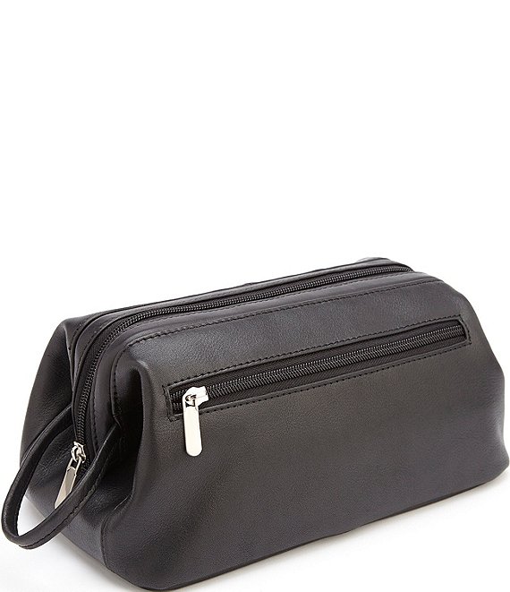 Color:Black - Image 1 - Leather Colombian Toiletry Bag