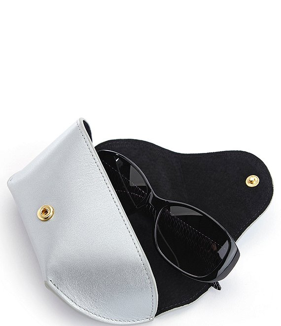 Color:Silver - Image 1 - Leather Sunglasses Carrying Case