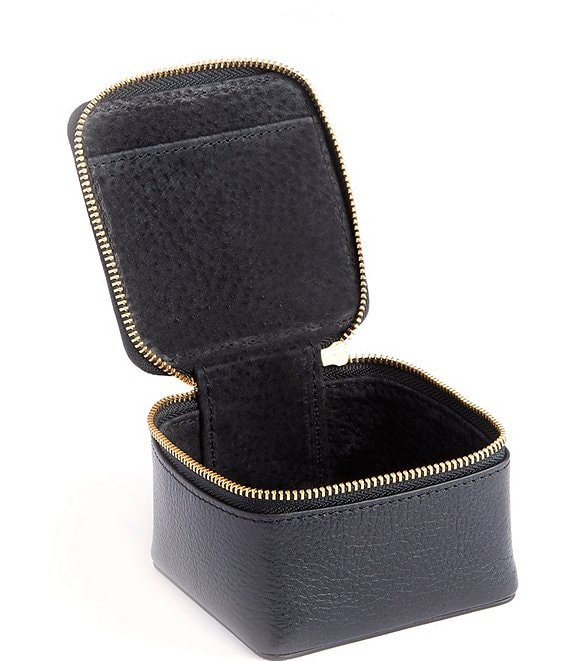 Color:Black - Image 1 - Leather Trinket Case