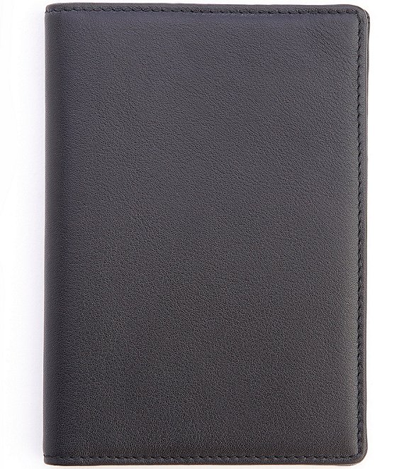 Color:Black - Image 1 - RFID Blocking Leather Passport Wallet