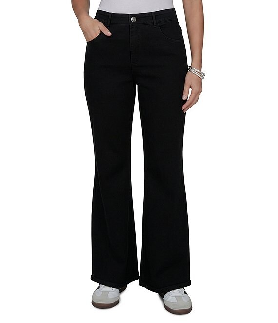 Ruby Rd. Denim Black Kick Flare Full Length Jeans