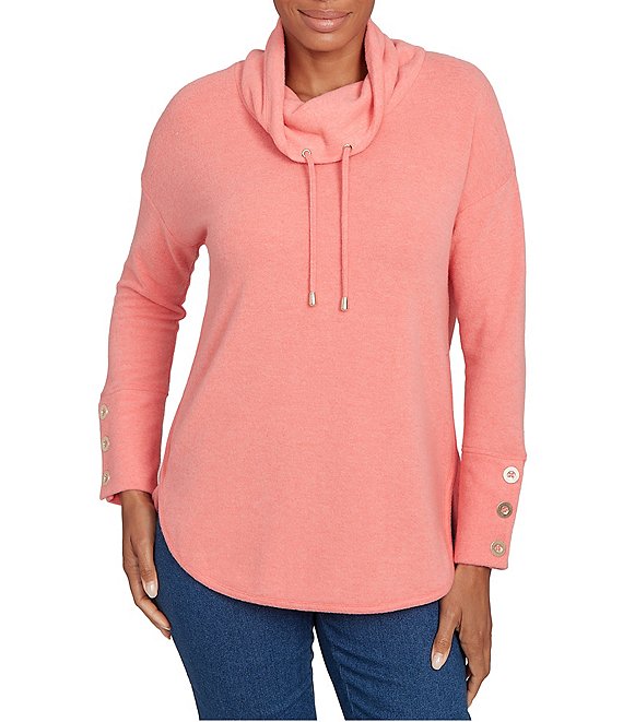 Ruby Rd. Knit Cowl Neck Long Sleeve Cozy Top