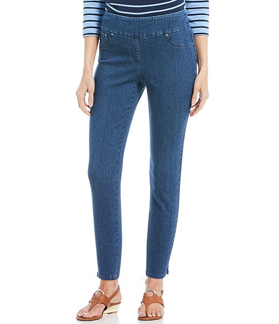 Ruby Rd. Petite Size Extra Stretch Denim Straight Leg Pull-On Ankle ...