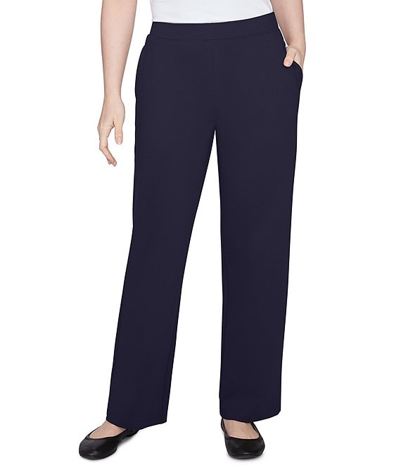 Ruby Rd. Petite Size Luxe Straight Leg Pull-On Pants | Dillard's