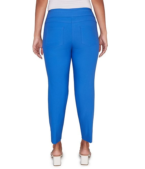 Ruby Rd. Petite Size Silk Tech Straight Leg Pull-On Ankle Pants