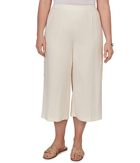 Ruby Rd. Plus Size Gauze Pull-On Cargo Pants