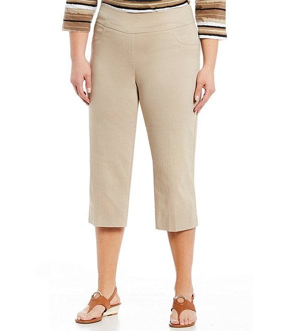 High Waist Plus Size Capri Pants W/ Inner Pocket C7501PX - Etsy | Plus size  women, Plus size, High waisted