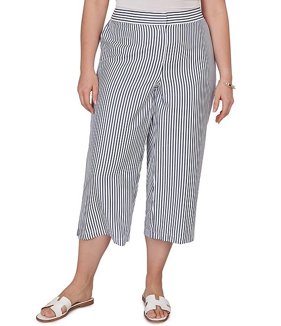 Ruby Rd. Plus Size Seersucker Stripe Capri Pants