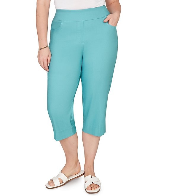 Ruby Rd. Plus Size Stretch Straight Leg Pull-On Capri Pants