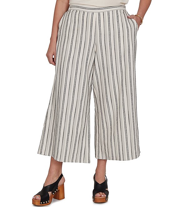 Ruby Rd. Plus SizeTextured Stripe Pull-On Crop Coordinating Pant