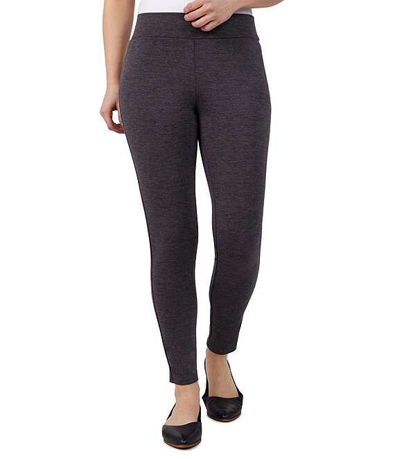 Color:Charcoal Heather - Image 1 - Ponte Pull-On Leggings