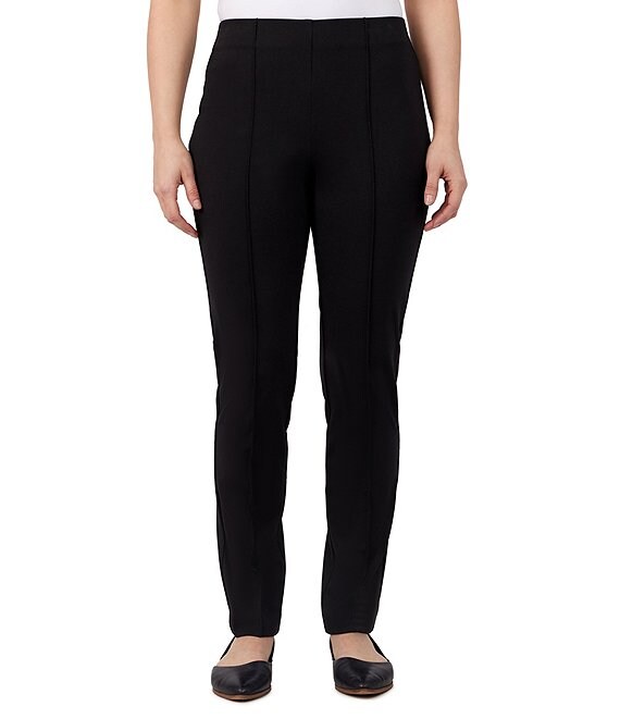 Ruby Rd. Solid Ponte Straight Leg Pull-On Pants | Dillard's