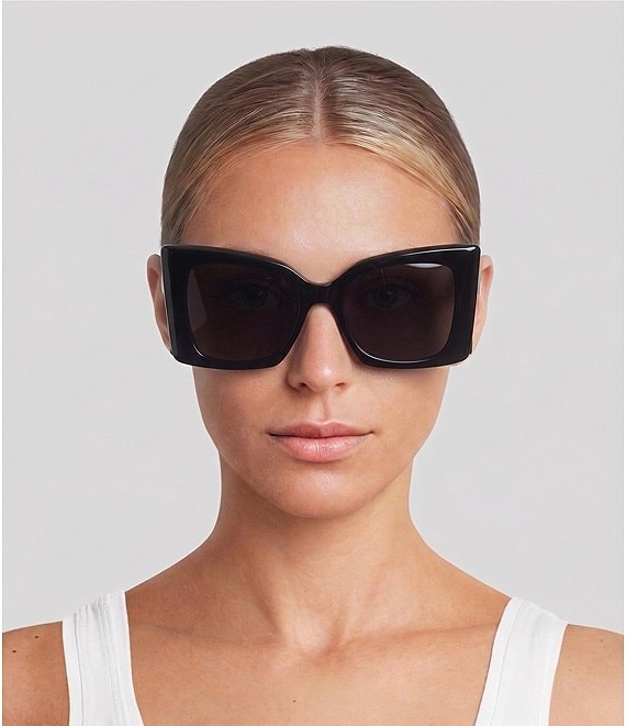YSL、addiction、THREE、シュウウエムラ、RMK、macなど Yves Saint Laurent Blaze SL M119 54mm Oversized Cat Eye Statement