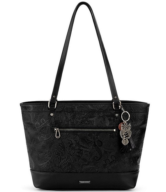 Black & White Floral Leather Bag