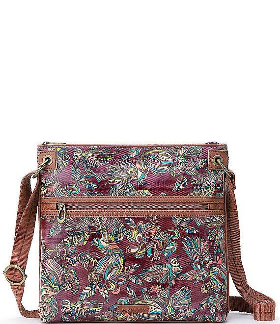 Color:Mulberry Treehouse - Image 1 - Artist Circle Flat Floral Crossbody Bag