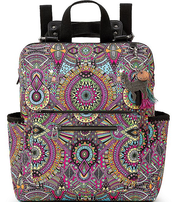 Color:Rainbow Wonderlust - Image 1 - Eco-Twill Loyola Patterned Convertible Backpack