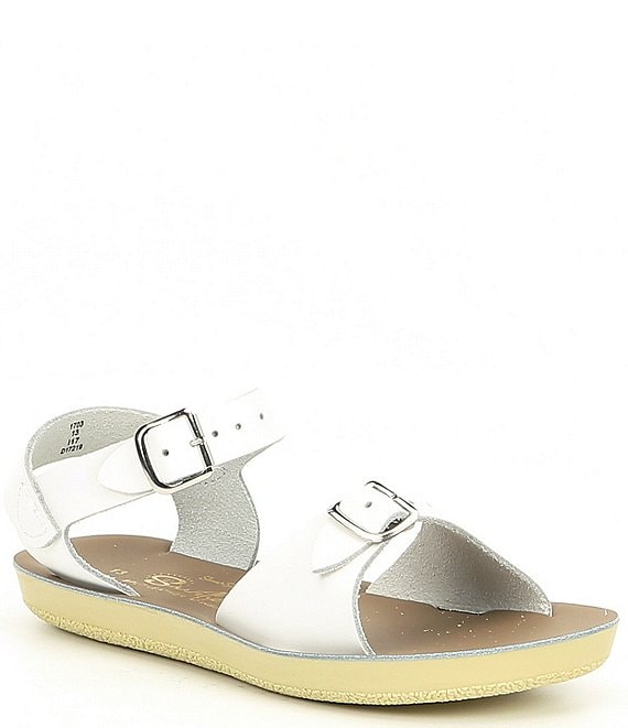 Color:White - Image 1 - Girls' Sun-San Surfer Water Friendly Leather Sandals (Toddler)
