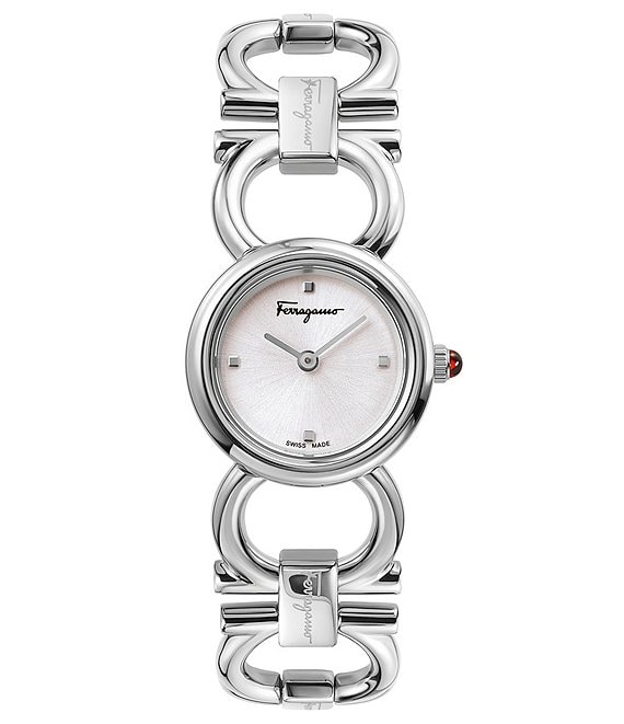 Color:Silver - Image 1 - Double Gancini Bracelet Watch