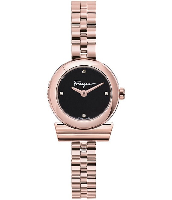 Color:Rose Gold - Image 1 - Women's Gancino Quartz Analog Rose Gold Stainless Steel Bracelet Watch
