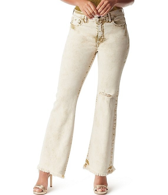 Free People Gold Flare Jeans