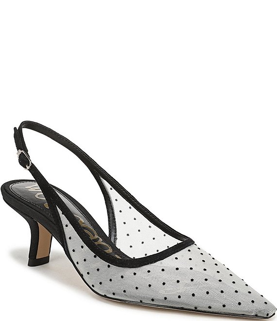 Sam Edelman Bianka Mini Polka Dot Mesh Slingback Pumps