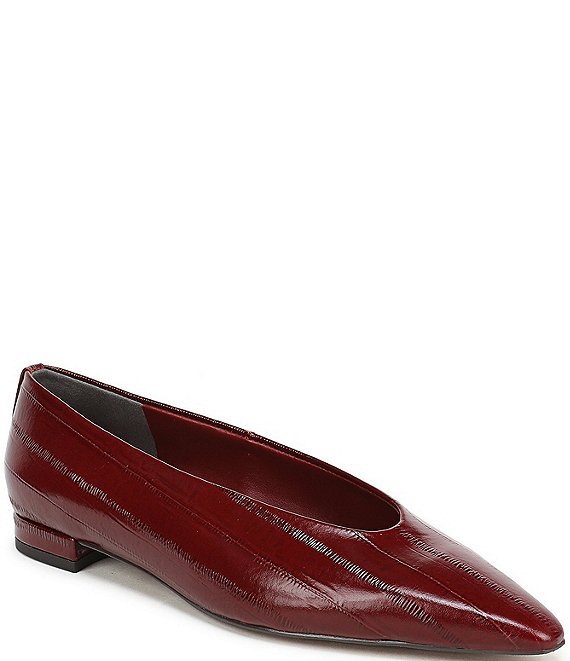 Sam Edelman Emory Polished Leather Eel Print Ballet Flats
