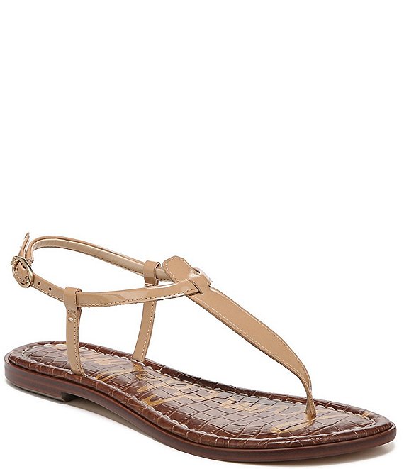 Sam Edelman Gigi Patent T-Strap Flat Thong Sandals | Dillard's