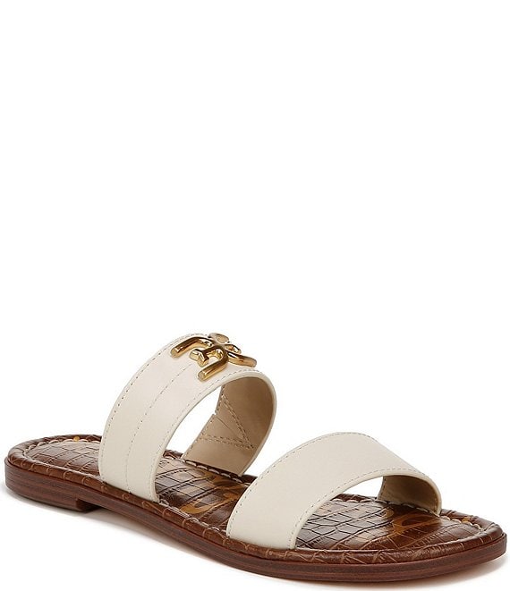 Sam Edelman Gilles Leather Logo Embellished Slide Sandals Dillard s