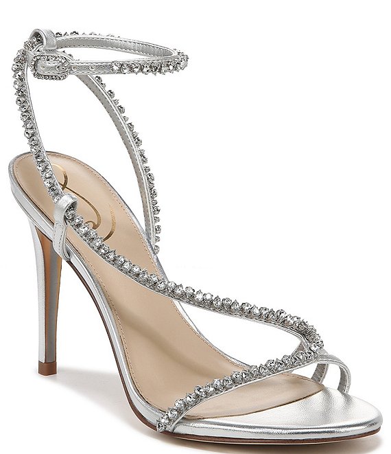 Sam Edelman Granger Metallic Ankle Strap Crystal Dress Sandals | Dillard's